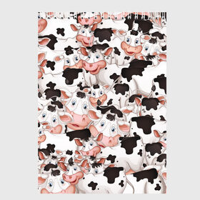 Скетчбук с принтом Коровы в Тюмени, 100% бумага
 | 48 листов, плотность листов — 100 г/м2, плотность картонной обложки — 250 г/м2. Листы скреплены сверху удобной пружинной спиралью | Тематика изображения на принте: бык | говядина | корова | паттерн | рога | стадо | теленок | тёлка