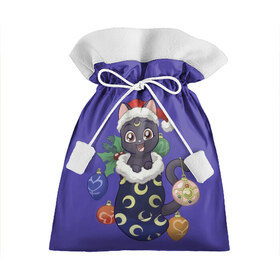 Подарочный 3D мешок с принтом Luna Happy New Year в Тюмени, 100% полиэстер | Размер: 29*39 см | 2021 | cat | catmas | christmas | happy new year | merry christmas | new year | аниме | кот | котейка | котики | луна | манга | новый год | праздник | рождество | сейлормун