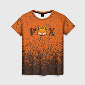 Женская футболка 3D с принтом FOX в Тюмени, 100% полиэфир ( синтетическое хлопкоподобное полотно) | прямой крой, круглый вырез горловины, длина до линии бедер | animals | fox | foxes | foxy | ginger | животные | лис | лиса | лисенок | лисий | лисица | лисицы | лисичка | лисички | лисы | лисята | оранжевый