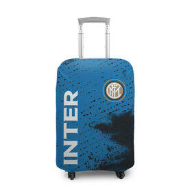 Чехол для чемодана 3D с принтом INTER / Интер в Тюмени, 86% полиэфир, 14% спандекс | двустороннее нанесение принта, прорези для ручек и колес | 