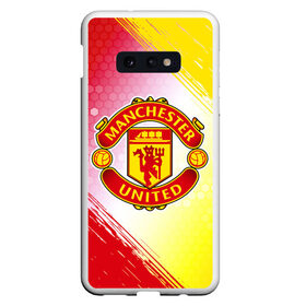 Чехол для Samsung S10E с принтом MANCHESTER UNITED в Тюмени, Силикон | Область печати: задняя сторона чехла, без боковых панелей | club | footbal | logo | manchester | united | знак | клуб | лого | логотип | логотипы | манчестер | символ | символы | форма | футбол | футбольная | футбольный | юнайтед