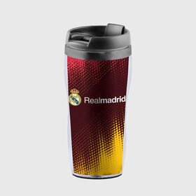 Термокружка-непроливайка с принтом REAL MADRID / РЕАЛ МАДРИД в Тюмени, внутренняя часть — пищевой пластик, наружная часть — прозрачный пластик, между ними — полиграфическая вставка с рисунком | объем — 350 мл, герметичная крышка | Тематика изображения на принте: football | logo | madrid | real | realmadrid | sport | клуб | лого | логотип | логотипы | мадрид | реал | реалмадрид | символ | символы | спорт | форма | футбол | футбольная