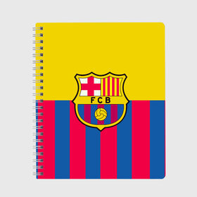 Тетрадь с принтом Barcelona в Тюмени, 100% бумага | 48 листов, плотность листов — 60 г/м2, плотность картонной обложки — 250 г/м2. Листы скреплены сбоку удобной пружинной спиралью. Уголки страниц и обложки скругленные. Цвет линий — светло-серый
 | Тематика изображения на принте: ansu fati | barcelona | coutinho | doelpunt | doelpunten | fc barcelona | football | goal | goals | gol | highlights | koeman | la liga | lenglet | messi | neto | premier league | samenvatting | soccer | sp:liliga | sp:tyhigh | voetbal | ziggo | ziggo spo