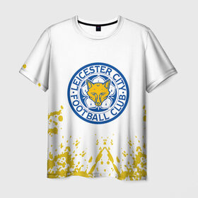 Мужская футболка 3D с принтом Leicester City в Тюмени, 100% полиэфир | прямой крой, круглый вырез горловины, длина до линии бедер | 