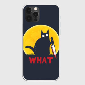 Чехол для iPhone 12 Pro Max с принтом What Cat (Halloween) в Тюмени, Силикон |  | cat | cats | halloween | moon | what | кот | котенок | коты | котяра | кошак | кошка | луна | нож | пушистый | хэллоуин | что