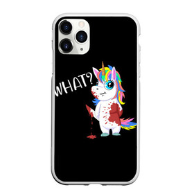 Чехол для iPhone 11 Pro матовый с принтом What Unicorn в Тюмени, Силикон |  | cat | halloween | rainbow | unicorn | what | единорог | единорожек | кот | нож | пушистый | радуга | радужный | хэллоуин | что