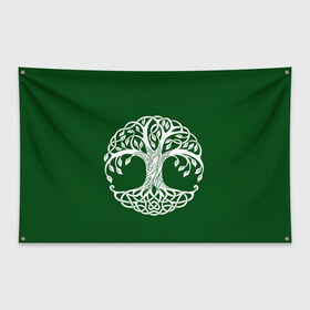 Флаг-баннер с принтом Древо жизни в Тюмени, 100% полиэстер | размер 67 х 109 см, плотность ткани — 95 г/м2; по краям флага есть четыре люверса для крепления | дерево | деревья | древо жизни | природа. | татуировка дерево | татуировки | узоры