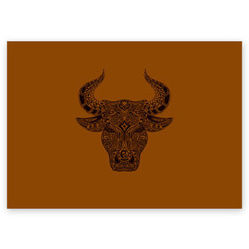 Поздравительная открытка с принтом Святая корова в Тюмени, 100% бумага | плотность бумаги 280 г/м2, матовая, на обратной стороне линовка и место для марки
 | голова быка | голова коровы | инь янь. | корова | татуировки | узоры