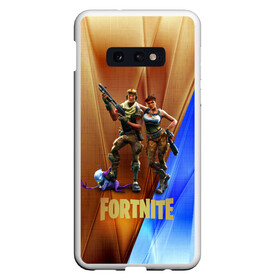 Чехол для Samsung S10E с принтом FORTNITE ФОРТНАЙТ GOLD (S) в Тюмени, Силикон | Область печати: задняя сторона чехла, без боковых панелей | 2019 | battle royale | chapter 2 | epic games | fortnite | game | season x | zombie | зомби | фортнайт