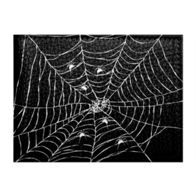 Обложка для студенческого билета с принтом Паутина с пауками в Тюмени, натуральная кожа | Размер: 11*8 см; Печать на всей внешней стороне | Тематика изображения на принте: black and white | darkness | halloween | horror | night | spider | web | готика | жуки | жуткий | мальчикам | насекомые | нечисть | нити | ночные | ночь | пауки | паутина | подарок | сетка | страшный | темный | тьма | хеллоуин | хоррор