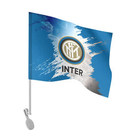 Флаг для автомобиля с принтом INTER / Интер в Тюмени, 100% полиэстер | Размер: 30*21 см | club | footbal | inter | internazionale | logo | milan | знак | интер | интернационале | клуб | логотип | логотипы | милан | символ | символы | форма | футбол | футбольная | футбольный