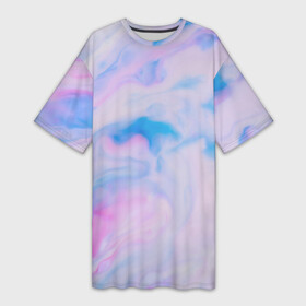 Платье-футболка 3D с принтом BluePink в Тюмени,  |  | gradient | swirl | swirly | абстракция | акварель | без дизайна | волны | голубая | градиент | графика | краски | на каждый день | облака | омбре | разноцветные разводы | рисунок | розовая | розовый | софтовая