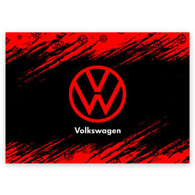 Поздравительная открытка с принтом VOLKSWAGEN / Фольксваген в Тюмени, 100% бумага | плотность бумаги 280 г/м2, матовая, на обратной стороне линовка и место для марки
 | auto | logo | moto | symbol | volkswagen | авто | автомобиль | гонки | знак | лого | логотип | логотипы | марка | машина | мото | символ | символы | фольксваген