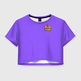 Женская футболка Crop-top 3D с принтом Halloween Terrible в Тюмени, 100% полиэстер | круглая горловина, длина футболки до линии талии, рукава с отворотами | 