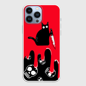 Чехол для iPhone 13 Pro Max с принтом WHAT CAT в Тюмени,  |  | art | black | black cat | cat | dark | dark cat | halloween | what | what cat | what mem | арт | кот | кот арт | кот мем | мем | нож | праздник | прикол | прикольный кот | убица | хэллоуин | чёрный | чёрный кот | что | что мем