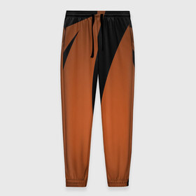 Мужские брюки 3D с принтом Геометрия в Тюмени, 100% полиэстер | манжеты по низу, эластичный пояс регулируется шнурком, по бокам два кармана без застежек, внутренняя часть кармана из мелкой сетки | геометрия | оранжевый на черном | узор