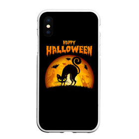 Чехол для iPhone XS Max матовый с принтом Helloween в Тюмени, Силикон | Область печати: задняя сторона чехла, без боковых панелей | Тематика изображения на принте: halloween | ведьма | летучая мышь | полнолуние | привидение | призрак | тыква | хеллоуин | хелуин | хэллоин | хэллоуин | хэлоуин | хэлуин | черный кот