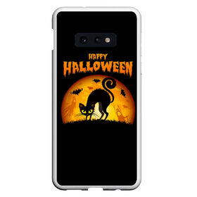 Чехол для Samsung S10E с принтом Helloween в Тюмени, Силикон | Область печати: задняя сторона чехла, без боковых панелей | Тематика изображения на принте: halloween | ведьма | летучая мышь | полнолуние | привидение | призрак | тыква | хеллоуин | хелуин | хэллоин | хэллоуин | хэлоуин | хэлуин | черный кот