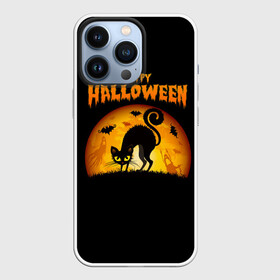 Чехол для iPhone 13 Pro с принтом Helloween в Тюмени,  |  | halloween | ведьма | летучая мышь | полнолуние | привидение | призрак | тыква | хеллоуин | хелуин | хэллоин | хэллоуин | хэлоуин | хэлуин | черный кот