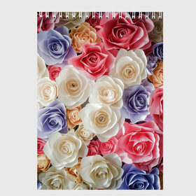 Скетчбук с принтом Розы в Тюмени, 100% бумага
 | 48 листов, плотность листов — 100 г/м2, плотность картонной обложки — 250 г/м2. Листы скреплены сверху удобной пружинной спиралью | бабочка | бабочки | девушкам | милый рисунок | природа | радуга | роза | розы | цветок | цветочек | цветочки | цветы | шипы | шипы и розы