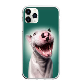 Чехол для iPhone 11 Pro матовый с принтом Bully в Тюмени, Силикон |  | bull terrier | ears | eyes | fangs | jaw | muzzle | nose | smile | бультерьер | глаза | клыки | нос | пасть | улыбка | уши