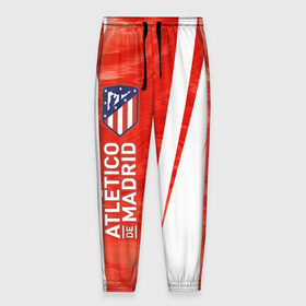 Мужские брюки 3D с принтом ATLETICO MADRID / Атлетико в Тюмени, 100% полиэстер | манжеты по низу, эластичный пояс регулируется шнурком, по бокам два кармана без застежек, внутренняя часть кармана из мелкой сетки | 