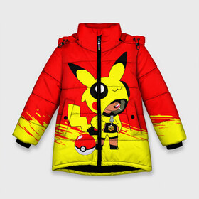 Зимняя куртка для девочек 3D с принтом Brawl stars Leon pikachu в Тюмени, ткань верха — 100% полиэстер; подклад — 100% полиэстер, утеплитель — 100% полиэстер. | длина ниже бедра, удлиненная спинка, воротник стойка и отстегивающийся капюшон. Есть боковые карманы с листочкой на кнопках, утяжки по низу изделия и внутренний карман на молнии. 

Предусмотрены светоотражающий принт на спинке, радужный светоотражающий элемент на пуллере молнии и на резинке для утяжки. | crow | mortis | pika pika | pokemon go | surge | биби | бравл старс | бравлер | герои | девочкам | детям | джесси | леон пикачу | логотипы игр | малыш | мальчикам | милый | нита | пика пика | пикачу | покебол | покемон