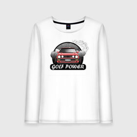 Женский лонгслив хлопок с принтом Golf power в Тюмени, 100% хлопок |  | Тематика изображения на принте: car | drift | golf | race | автомобиль | гольф | гонки | дрифт | машина