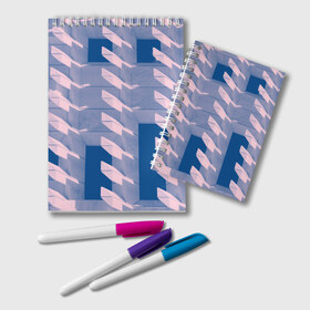 Блокнот с принтом Абстракция в Тюмени, 100% бумага | 48 листов, плотность листов — 60 г/м2, плотность картонной обложки — 250 г/м2. Листы скреплены удобной пружинной спиралью. Цвет линий — светло-серый
 | Тематика изображения на принте: purple | абстрактный | геометрический рисунок | геометрия | голубая | здание | знаки | индиго | корея | кружево | лого | логотипы | на каждый день | неон | рисунок | розовая | розовый | текст | текстура