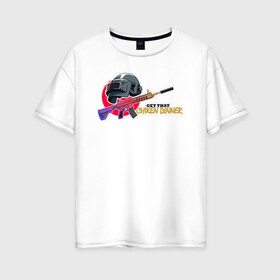 Женская футболка хлопок Oversize с принтом Победа вместо обеда в Тюмени, 100% хлопок | свободный крой, круглый ворот, спущенный рукав, длина до линии бедер
 | Тематика изображения на принте: 