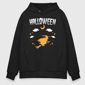 Мужское худи Oversize хлопок с принтом Halloween в Тюмени, френч-терри — 70% хлопок, 30% полиэстер. Мягкий теплый начес внутри —100% хлопок | боковые карманы, эластичные манжеты и нижняя кромка, капюшон на магнитной кнопке | Тематика изображения на принте: 31 октября | halloween | halowen | ведьма | день всех святых | джек | костюм | кровь | лого | монстр | надпись | праздник | приведение | призрак | светильник | символ | страшная | тыква | ужасы | хеллоуин | хеллуин