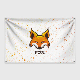 Флаг-баннер с принтом FOX в Тюмени, 100% полиэстер | размер 67 х 109 см, плотность ткани — 95 г/м2; по краям флага есть четыре люверса для крепления | animals | fox | foxes | foxy | ginger | животные | лис | лиса | лисенок | лисий | лисица | лисицы | лисичка | лисички | лисы | лисята | оранжевый