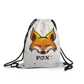 Рюкзак-мешок 3D с принтом FOX в Тюмени, 100% полиэстер | плотность ткани — 200 г/м2, размер — 35 х 45 см; лямки — толстые шнурки, застежка на шнуровке, без карманов и подкладки | animals | fox | foxes | foxy | ginger | животные | лис | лиса | лисенок | лисий | лисица | лисицы | лисичка | лисички | лисы | лисята | оранжевый