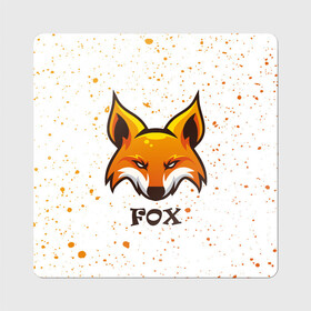 Магнит виниловый Квадрат с принтом FOX в Тюмени, полимерный материал с магнитным слоем | размер 9*9 см, закругленные углы | animals | fox | foxes | foxy | ginger | животные | лис | лиса | лисенок | лисий | лисица | лисицы | лисичка | лисички | лисы | лисята | оранжевый