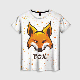 Женская футболка 3D с принтом FOX в Тюмени, 100% полиэфир ( синтетическое хлопкоподобное полотно) | прямой крой, круглый вырез горловины, длина до линии бедер | animals | fox | foxes | foxy | ginger | животные | лис | лиса | лисенок | лисий | лисица | лисицы | лисичка | лисички | лисы | лисята | оранжевый