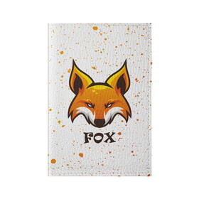 Обложка для паспорта матовая кожа с принтом FOX в Тюмени, натуральная матовая кожа | размер 19,3 х 13,7 см; прозрачные пластиковые крепления | Тематика изображения на принте: animals | fox | foxes | foxy | ginger | животные | лис | лиса | лисенок | лисий | лисица | лисицы | лисичка | лисички | лисы | лисята | оранжевый