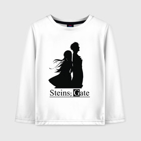 Детский лонгслив хлопок с принтом Steins Gate в Тюмени, 100% хлопок | круглый вырез горловины, полуприлегающий силуэт, длина до линии бедер | anime girl | steins gate | аниме | аниме тян | врата штайна | врата штейна | макисе курису | манга | окабе ринтаро | шиина маюри