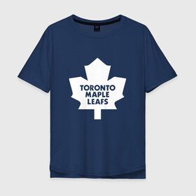 Мужская футболка хлопок Oversize с принтом Торонто Мейпл Лифс в Тюмени, 100% хлопок | свободный крой, круглый ворот, “спинка” длиннее передней части | hockey | maple leafs | nhl | toronto | toronto maple leafs | usa | мейпл лифс | нхл | спорт | сша | торонто | торонто мейпл лифс | хоккей | шайба
