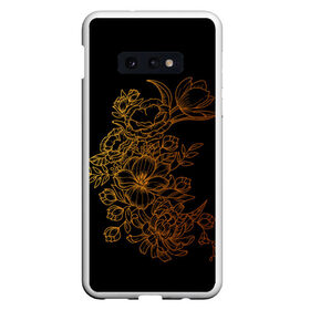 Чехол для Samsung S10E с принтом Золотые цветы в Тюмени, Силикон | Область печати: задняя сторона чехла, без боковых панелей | 