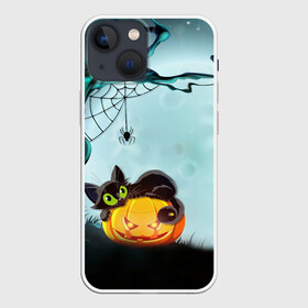 Чехол для iPhone 13 mini с принтом HALLOWEEN. в Тюмени,  |  | bones | ghost | halloween | pumpkin | skull | кости | летучие мыши | приведение | призрак | скелет | тыква | хеллоуин | хоррор | хэллоуин
