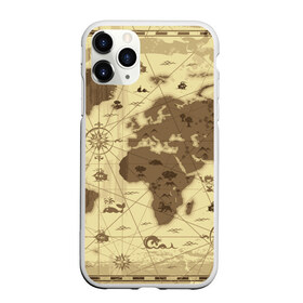 Чехол для iPhone 11 Pro матовый с принтом Карта мира в Тюмени, Силикон |  | Тематика изображения на принте: география | карта | карта мира | корабли | моряки