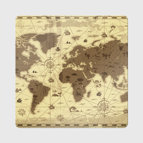 Магнит виниловый Квадрат с принтом Карта мира в Тюмени, полимерный материал с магнитным слоем | размер 9*9 см, закругленные углы | география | карта | карта мира | корабли | моряки
