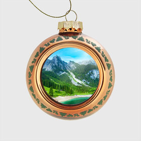 Стеклянный ёлочный шар с принтом Альпийские горы в Тюмени, Стекло | Диаметр: 80 мм | альпийские горы | альпы | гора | горы | озеро