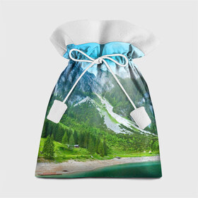 Подарочный 3D мешок с принтом Альпийские горы в Тюмени, 100% полиэстер | Размер: 29*39 см | альпийские горы | альпы | гора | горы | озеро
