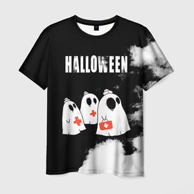 Мужская футболка 3D с принтом Halloween медицина в Тюмени, 100% полиэфир | прямой крой, круглый вырез горловины, длина до линии бедер | 31 октября | halloween | halowen | ведьма | день всех святых | джек | костюм | кровь | лого | монстр | надпись | праздник | приведение | призрак | светильник | символ | страшная | тыква | ужасы | хеллоуин | хеллуин