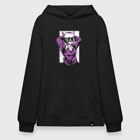 Худи SuperOversize хлопок с принтом Anime Sad Girl в Тюмени, 70% хлопок, 30% полиэстер, мягкий начес внутри | карман-кенгуру, эластичная резинка на манжетах и по нижней кромке, двухслойный капюшон
 | Тематика изображения на принте: aesthetic | cute | glitch | japan | japanese | kawaii | manga | neko | retrowave | sadness | vaporwave | глитч | грусть | девочка | девушка | женщина | кавай | кавайи | кошачьи | манга | милая | неко | паровая волна | печаль | ретровейв | стиль