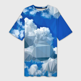 Платье-футболка 3D с принтом Полигональные Облака в Тюмени,  |  | abstract | nature | polygonal | абстракция | геометрические фигуры | геометрия | небо | облака | полигональные облака | полигональный | полигоны | природа