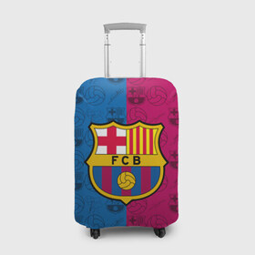 Чехол для чемодана 3D с принтом FC BARCELONA в Тюмени, 86% полиэфир, 14% спандекс | двустороннее нанесение принта, прорези для ручек и колес | barselona fc | fifa | lionel messi. | барса | барселона | лионель месси | фифа | фк барселона | футбол