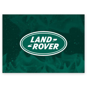 Поздравительная открытка с принтом LAND ROVER / Ленд Ровер в Тюмени, 100% бумага | плотность бумаги 280 г/м2, матовая, на обратной стороне линовка и место для марки
 | auto | land | logo | moto | rover | symbol | авто | автомобиль | гонки | знак | ленд | лого | логотип | логотипы | лэнд | марка | машина | мото | ровер | символ | символы