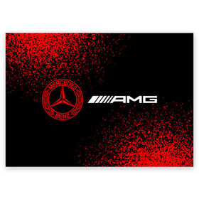 Поздравительная открытка с принтом MERCEDES / Мерседес в Тюмени, 100% бумага | плотность бумаги 280 г/м2, матовая, на обратной стороне линовка и место для марки
 | amg | auto | bens | benz | logo | merc | mercedes | mercedes benz | mersedes | moto | star | vthctltc | авто | амг | бенц | звезда | класс | лого | логотип | мерин | мерс | мерседес | мерседес бенц | мото | символ | символы | ьуксувуы